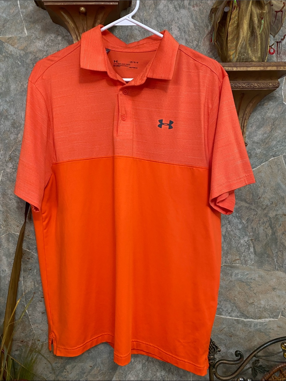 Under Armour short sleeve polo orange men’s shirt golf Pickleball sports